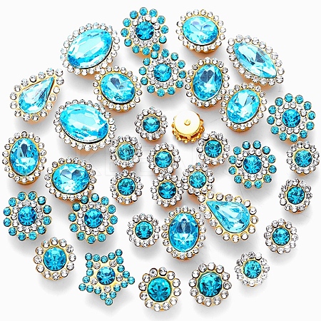 Teardrop/Heart/Star Sew on Rhinestones GACR-TAC0002-01G-1