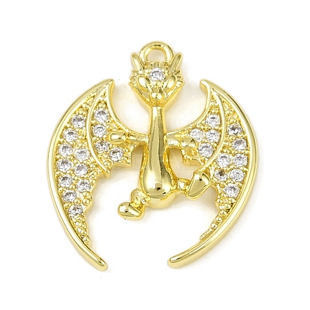 Brass Micro Pave Clear Cubic Zirconia Pendants LS-KK-L238-04G-1