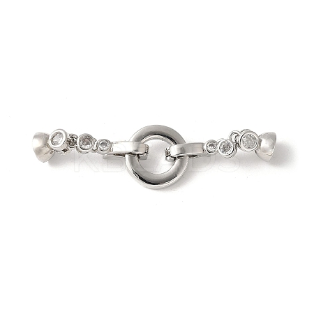 Brass Pave Clear Cubic Zirconia Fold Over Clasps KK-M320-05P-1