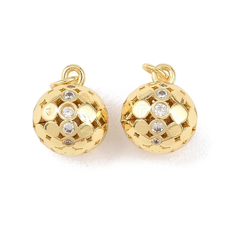 Brass Micro Pave Cubic Zirconia Pendants KK-C162-046G-1
