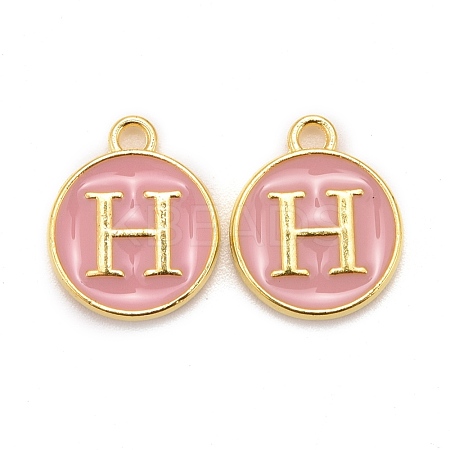 Golden Plated Alloy Enamel Charms ENAM-S118-07H-1