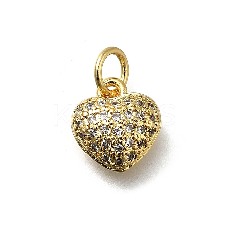 Brass Micro Pave Cubic Zirconia Pendants KK-C090-42G-01-1