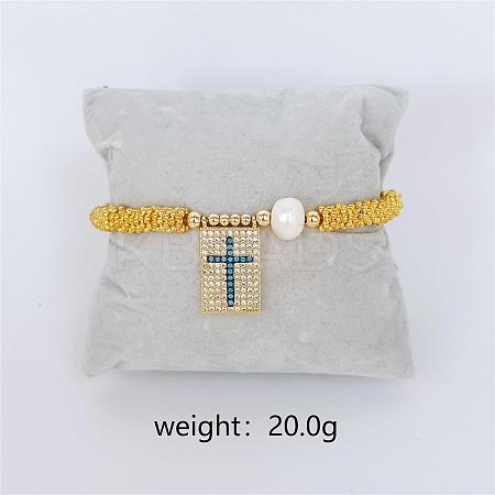 Bohemian Style Brass Rectangle Charm Bracelets FS-WG04134-08-1