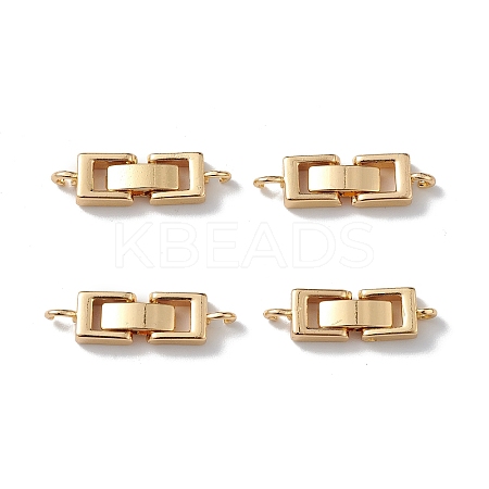 Rack Plating Brass Fold Over Clasps with Loops LS-KK-L184-89G-1