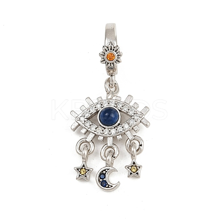 Brass Colorful Rhinestone European Dangle Charms LS-KK-P324-08P-1