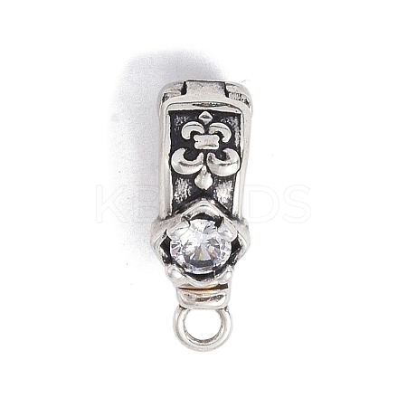 Brass Micro Pave Cubic Zirconia Donut Bails ZIRC-NH0001-02AS-1