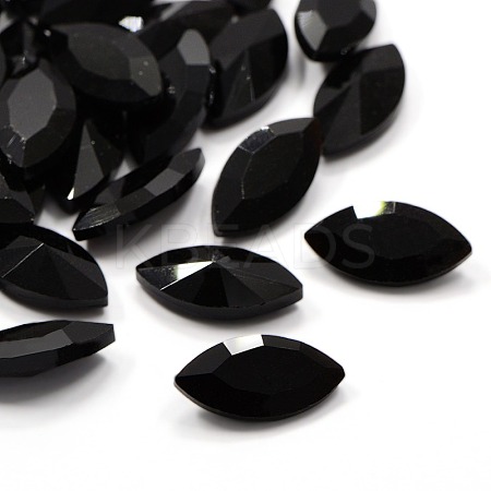 Faceted Horse Eye Glass Pointed Back Rhinestone Cabochons RGLA-A011-9x18mm-S18-1