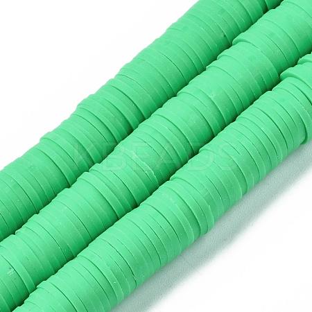 Flat Round Handmade Polymer Clay Beads CLAY-R067-10mm-06-1