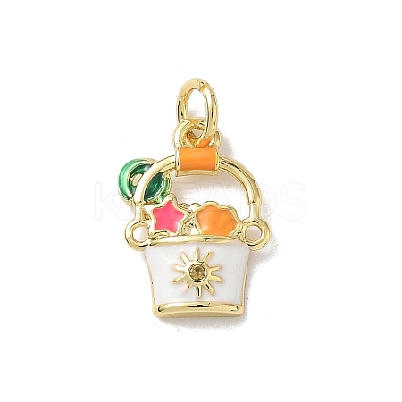 Brass Micro Pave Cubic Zirconia Charms KK-A273-15G-02-1