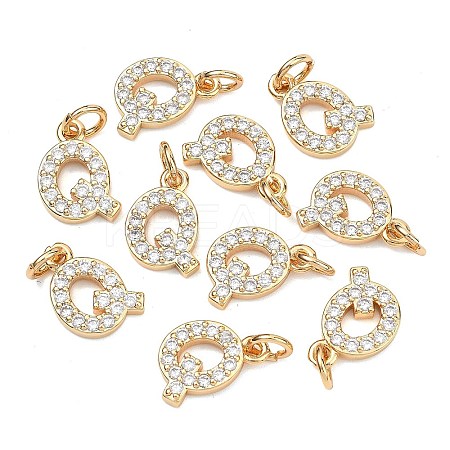 SHEGRACE Brass Micro Pave Clear Cubic Zirconia Pendants XGRQ29939-394G-Q-1
