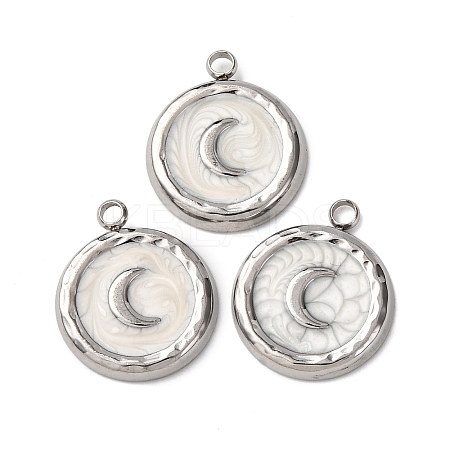 304 Stainless Steel Enamel Pendants STAS-P406-20P-1