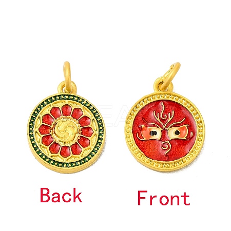 Rack Plating Alloy Enamel Pendants with Jump Ring ENAM-M048-27MG-A-1