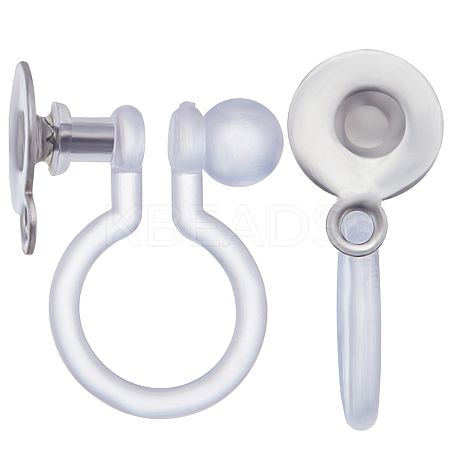 40Pcs 304 Stainless Steel & Plastic Clip-on Earring Findings STAS-BBC0003-35-1