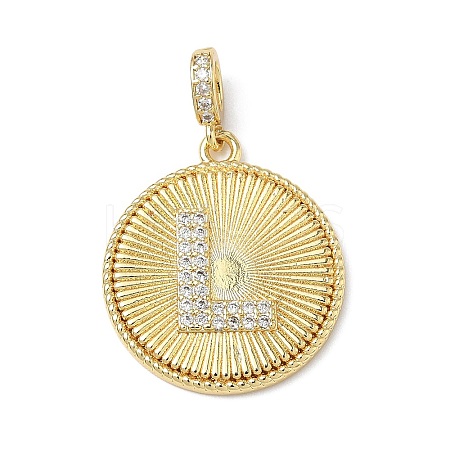 Brass Micro Pave Clear Cubic Zirconia Pendants KK-L253-17G-L-1