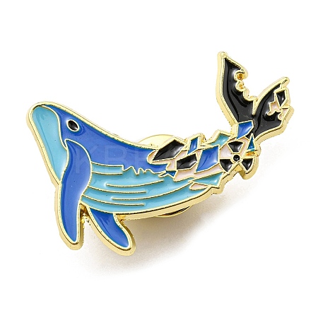 Protecting Marine Environment & Nuclear Wastewater Theme Enamel Pin JEWB-B008-02A-1