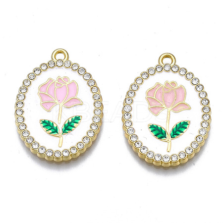 Rack Plating Alloy Enamel Pendants PALLOY-S132-337E-1