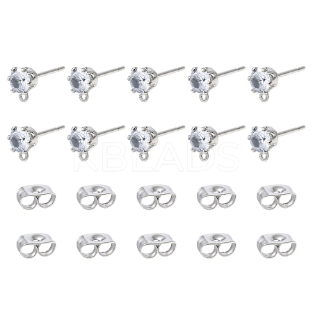 16Pcs Brass Stud Earring Findings KK-FS0001-56P-1