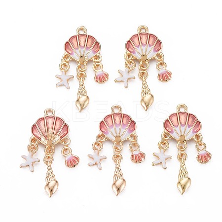Alloy Enamel Pendants X-ENAM-S126-118C-NR-1