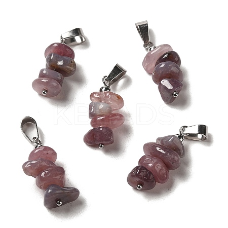 Natural Purple Aventurine Chip Pendants G-H307-07P-09-1