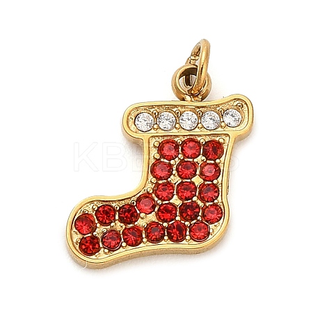 304 Stainless Steel Rhinestone Charms FIND-I062-01G-05-1