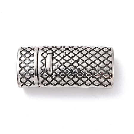Tibetan Style 304 Stainless Steel Magnetic Clasps with Glue-in Ends STAS-G276-28AS-1