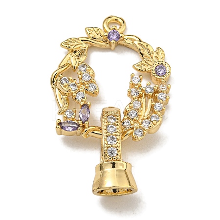 Brass Micro Pave Cubic Zirconia Fold Over Clasps KK-U037-25G-01-1