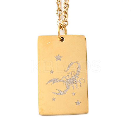 Golden 202 Stainless Steel Constellation Pendants Necklaces NJEW-K380-02G-01-1