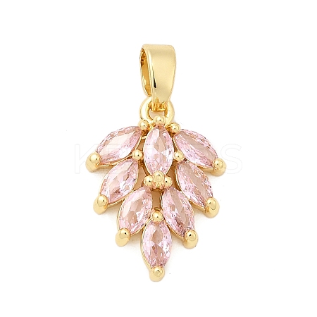 Brass Micro Pave Cubic Zirconia Pendants KK-G542-06G-01-1