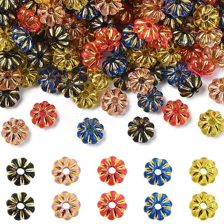 500Pcs 5 Colors Acrylic Beads SACR-YW0001-69-1