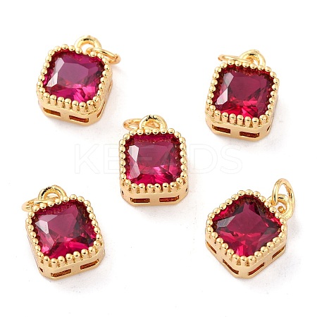 Real 18K Gold Plated Brass Inlaid Cubic Zirconia Charms LS-ZIRC-L100-073G-04-1