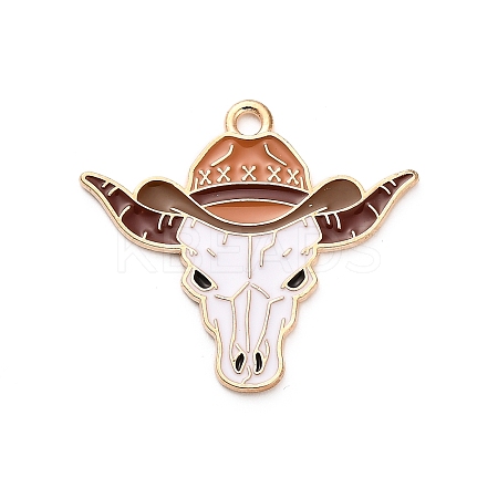 Western Cowboy Theme Alloy Enamel Pendants FIND-V001-04G-03-1