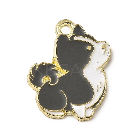 Golden Plated Alloy Enamel Pendants ENAM-L049-01G-01-1