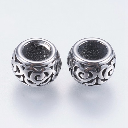 304 Stainless Steel European Beads STAS-I069-08AS-1