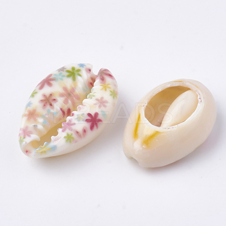 Printed Cowrie Shell Beads SHEL-S274-27I-1
