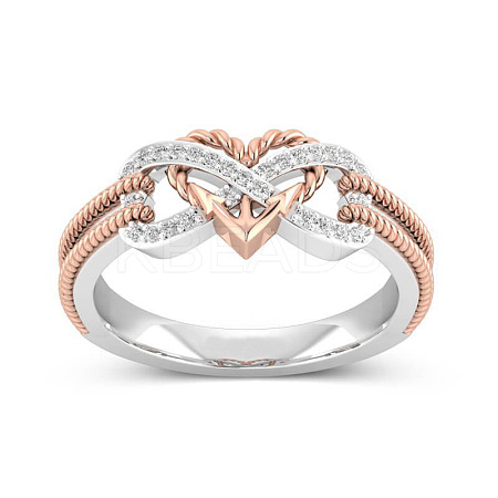 Heart & Infinity Alloy with Crystal Rhinestone Finger Rings for Women FS-WG07318-11-1