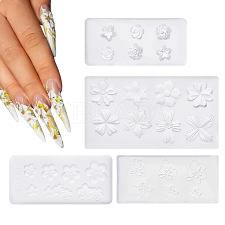 4Pcs 4 Styles 3D Silicone Molds MRMJ-FH0001-50-1