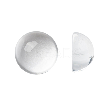 Transparent Half Round Glass Cabochons X-GGLA-R027-18mm-1