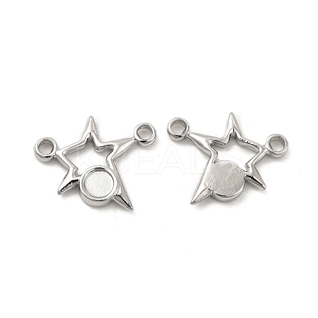 Non-Tarnish 304 Stainless Steel Cabochon Connector Settings LS-STAS-B032-41P-1