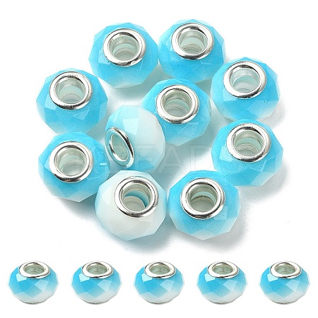 Glass European Beads GPDL-YW0001-02F-1