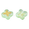 Transparent Spray Painted Glass Beads LAMP-N032-01-A02-1