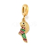 Ion Plating(IP) 304 Stainless Steel Enamel European Dangle Charms STAS-U005-34G-1
