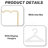 1 Set Golden Tone Iron Bar Dangle Earring Wooden Display Stands EDIS-FH0001-03-4