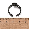 Hollow Flower 304 Stainless Steel Cuff Ring Components STAS-P454-03A-B-2