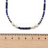 Boho Natural Cultured Freshwater Pearl & Round Seed Beaded Braided Necklaces for Women NJEW-JN06187-03-4