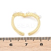 Heart Brass Open Cuff Rings for Women RJEW-R011-02G-5