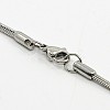 Tarnish Resistant Men Square Snake Chains Necklace LS-NJEW-F027-19-3