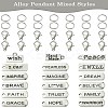 DIY Inspirational Word Tibetan Style Alloy Pendants Keychain Making Kits DIY-YW0008-81-2