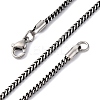 2MM 304 Stainless Steel Wheat Chain Necklaces NJEW-Q013-16A-2