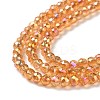 Electroplate Transparent Glass Beads Strands LS-GLAA-H021-01B-FR06-4
