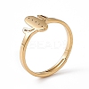 Ion Plating(IP) 201 Stainless Steel Cactus Adjustable Ring for Women RJEW-K238-03G-3